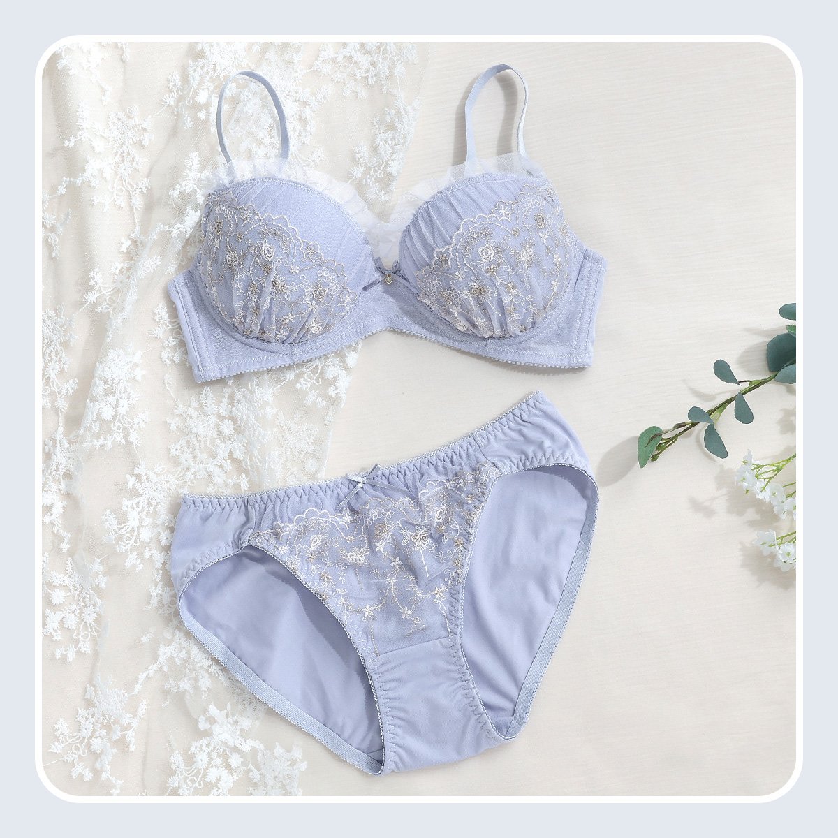 ノンワイヤーブラジャー ショーツ セット PUTI BURA S-LL